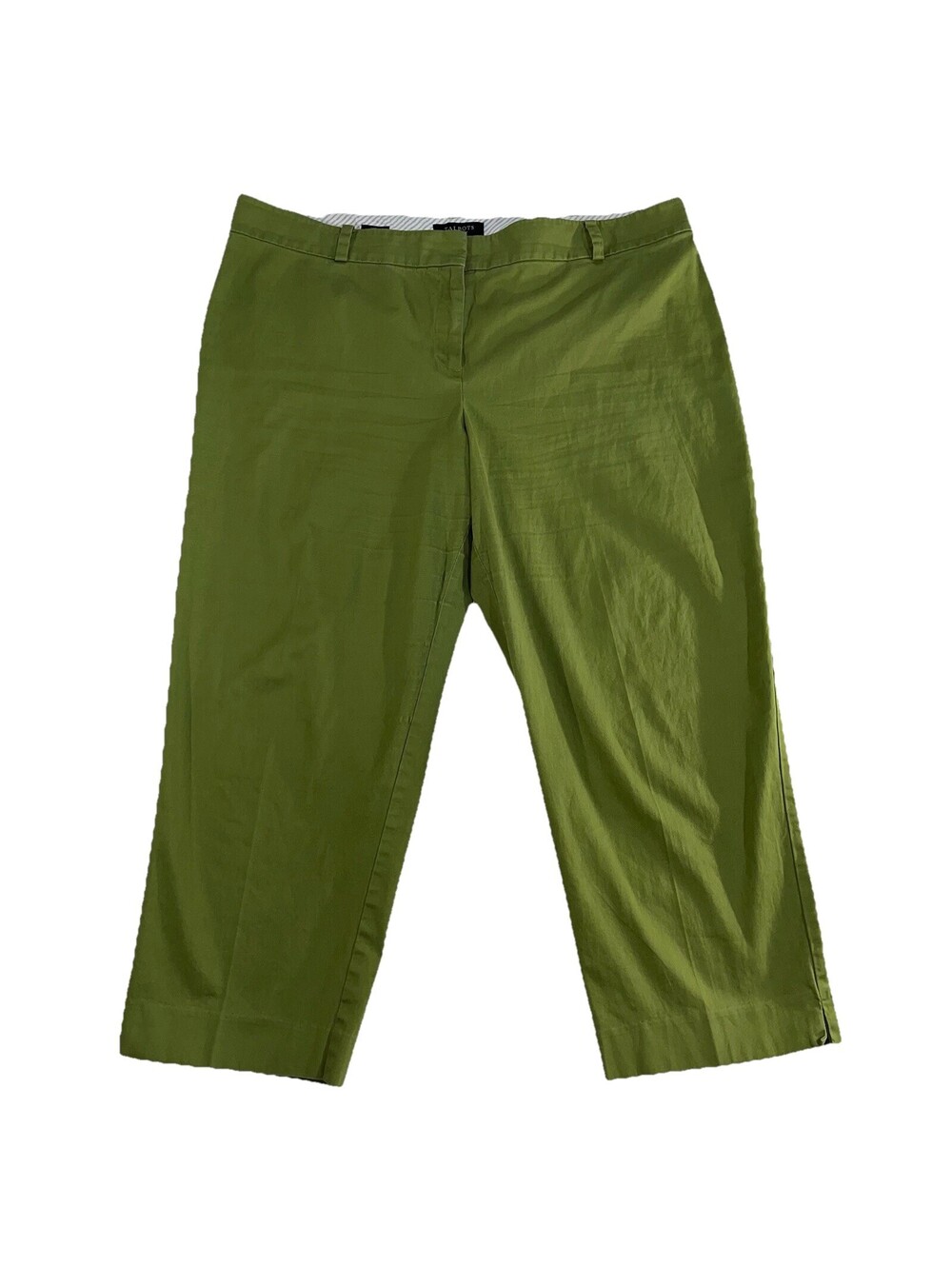 Talbots Signature Women's Green Crop Pants Size 10 Cotton Blend Career Casual